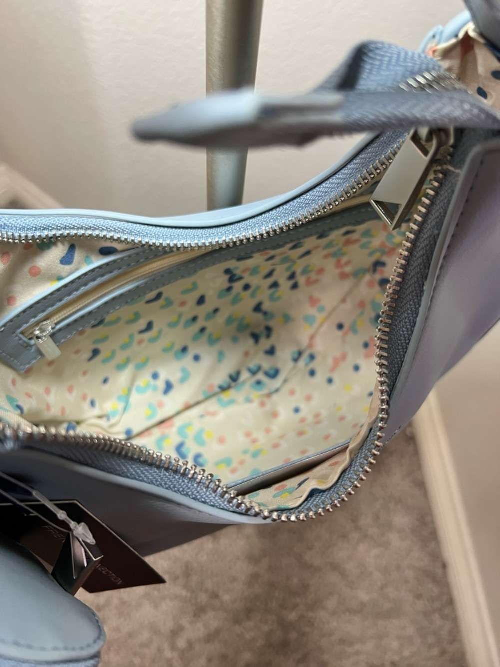 French Connection NWT $98 Sabrina Powder Blue Shoulder Bag and Coin Purse - Picture 9 of 16